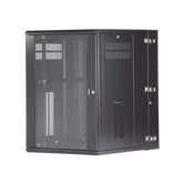 Gabinete PanZone de Montaje en Pared, de 19in, Puerta con Ventana de Seguridad, 18 UR, 762mm de Profundidad, Color Negro